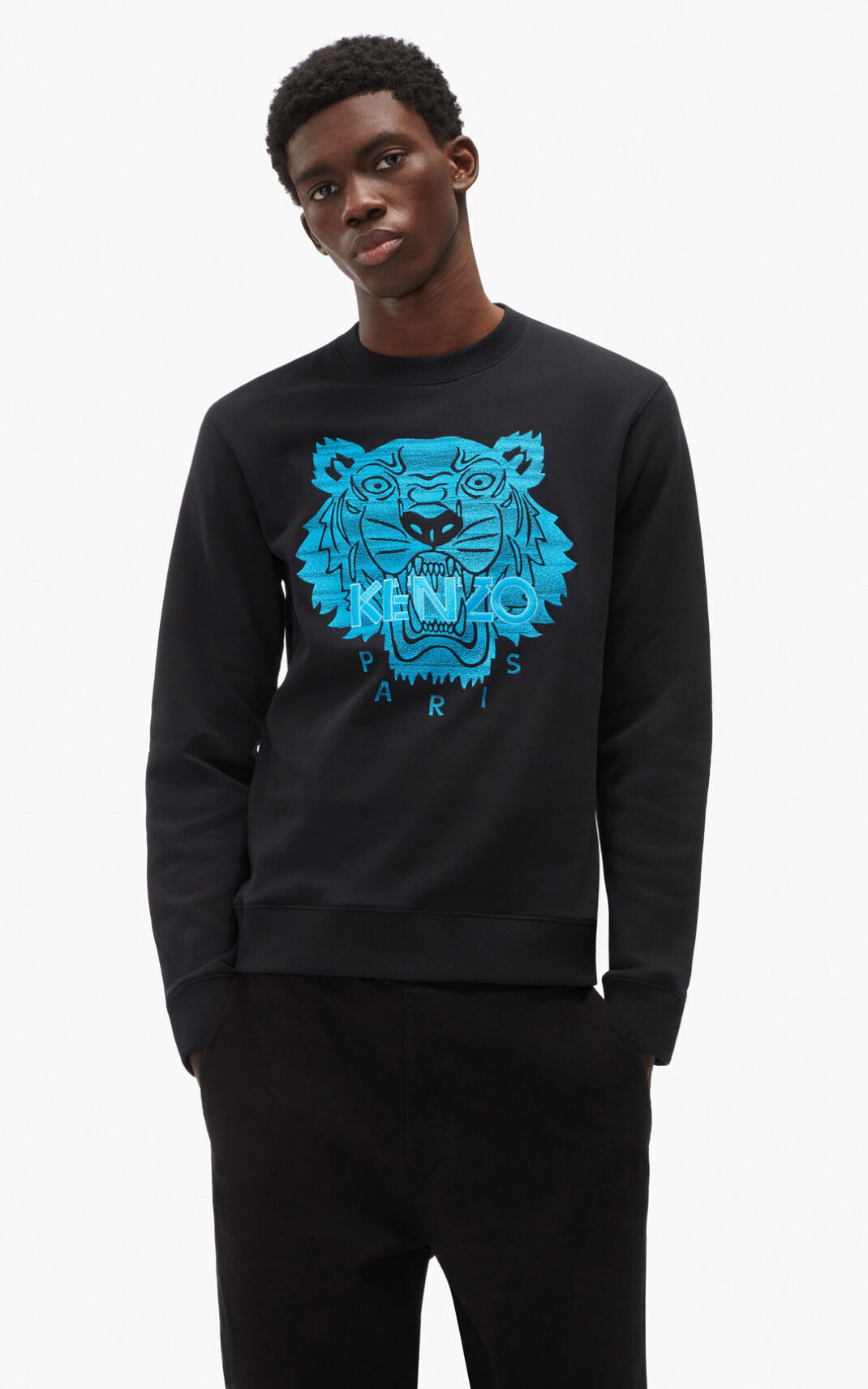 Kenzo Tiger Sweatshirt Black For Mens 3615OZYIC